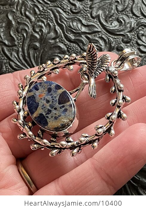 Sunset Sodalite Owl or Bird Crystal Stone Jewelry Pendant - #AGWonniIgEs-3