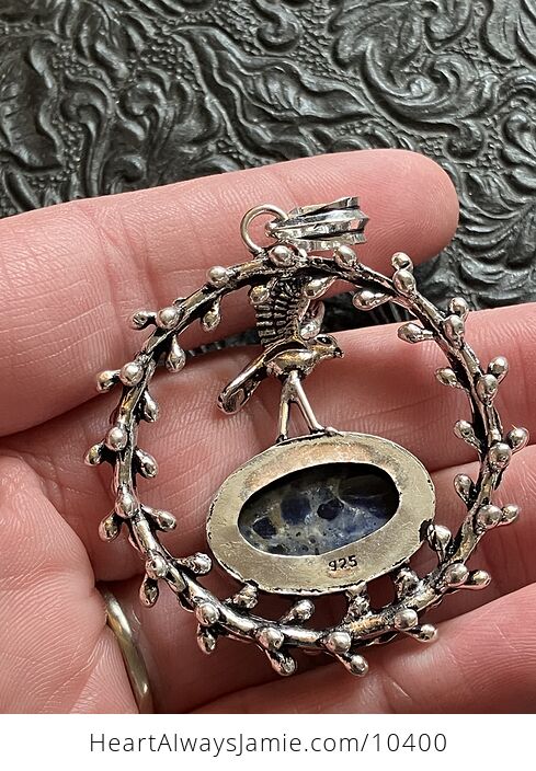 Sunset Sodalite Owl or Bird Crystal Stone Jewelry Pendant - #AGWonniIgEs-5