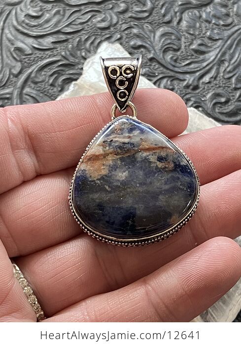 Sunset Sodalite Pendant Vintage Styled Crystal Stone Jewelry - #tN8i0bUBdNM-2