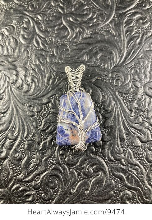 Sunset Sodalite Tree of Life Wire Wrapped Crystal Stone Jewelry Pendant - #zz4Hvvq56og-1