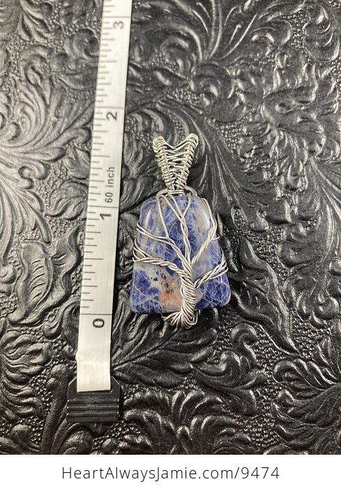 Sunset Sodalite Tree of Life Wire Wrapped Crystal Stone Jewelry Pendant - #zz4Hvvq56og-3