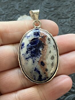Sunset Sodalite with Pyrite Stone Crystal Jewelry Pendant #We6rorb0g3U