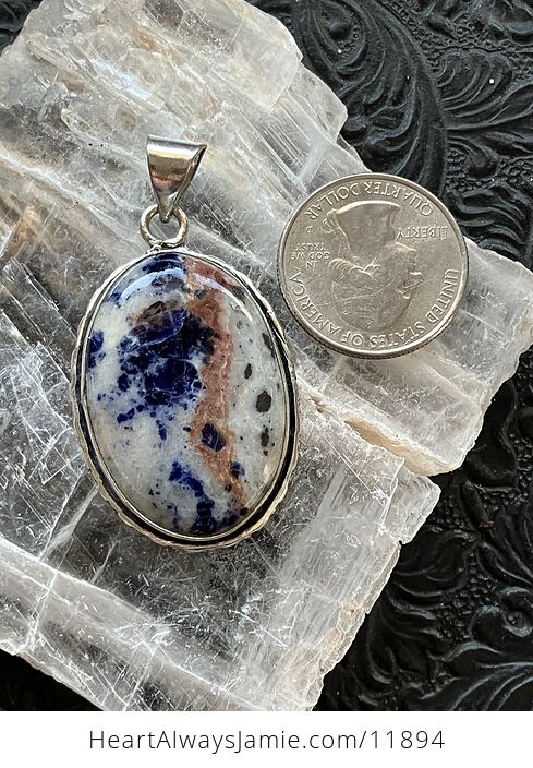 Sunset Sodalite with Pyrite Stone Crystal Jewelry Pendant - #We6rorb0g3U-7