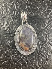 Sunstone in Iolite Crystal Stone Jewelry Pendant #OPkUduxVhU8