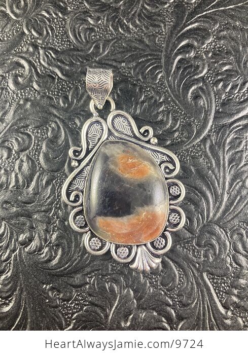 Sunstone in Iolite Crystal Stone Jewelry Pendant - #Sj3RcvEvsNA-1