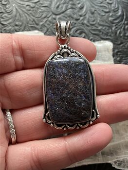 Sunstone in Purple Iolite Crystal Stone Jewelry Pendant #xQ5WgBEcEwE