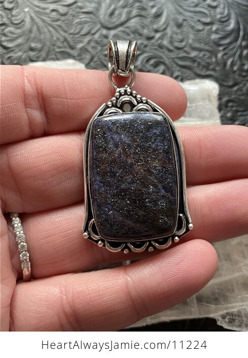 Sunstone in Purple Iolite Crystal Stone Jewelry Pendant - #xQ5WgBEcEwE-1
