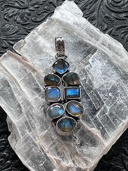 Super Flashy Faceted Labradorite Pendant Crystal Stone Jewelry #VUYs2UsFycQ