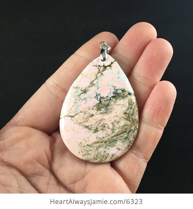 Synthetic Pink Turquoise Stone Jewelry Pendant - #RVfYXAvdzno-1