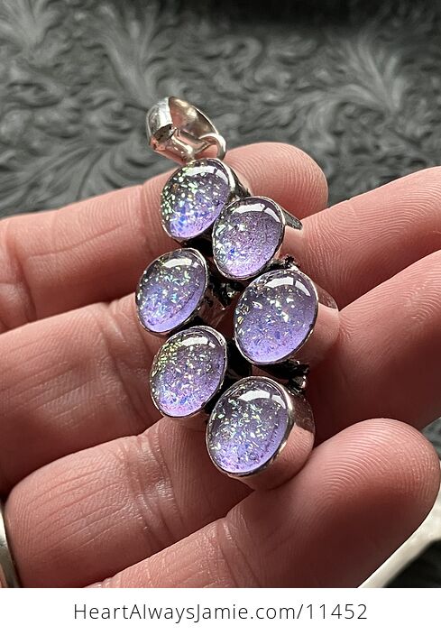 Synthetic Purple Triplet Opal Crystal Stone Jewelry Pendant - #dHY10bJm6sM-4