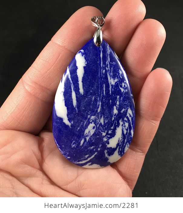 Synthetic Stylish White and Blue Stone Jewelry Pendant - #cLQQc7dtb9A-1