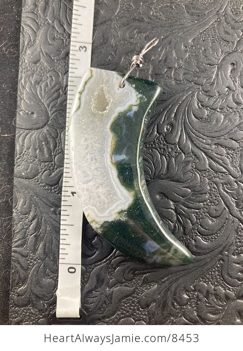 Talon Shaped Druzy Moss Agate Stone Jewelry Pendant Crystal Ornament - #J75zzRiR0t0-7