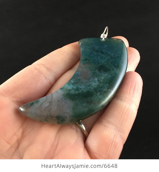 Talon Shaped Moss Agate Stone Jewelry Pendant - #9Pw6bWOuTl0-7