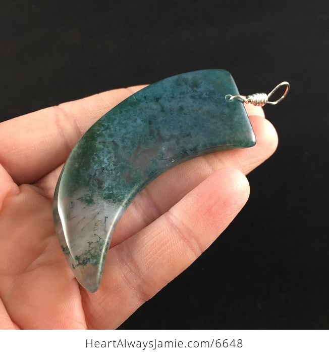 Talon Shaped Moss Agate Stone Jewelry Pendant - #9Pw6bWOuTl0-3