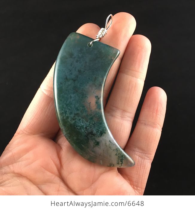 Talon Shaped Moss Agate Stone Jewelry Pendant - #9Pw6bWOuTl0-1