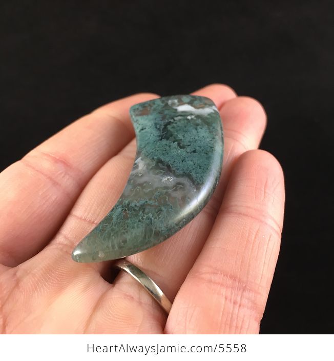 Talon Shaped Moss Agate Stone Jewelry Pendant - #HDfUWtmJSwQ-2