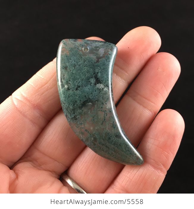 Talon Shaped Moss Agate Stone Jewelry Pendant - #HDfUWtmJSwQ-5