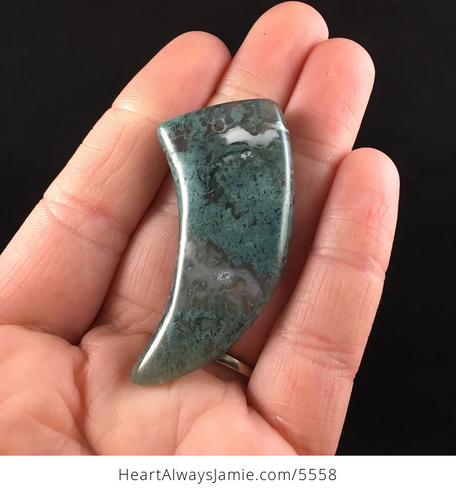 Talon Shaped Moss Agate Stone Jewelry Pendant - #HDfUWtmJSwQ-1