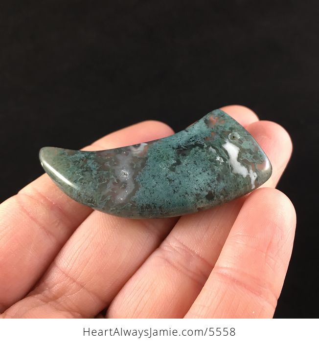 Talon Shaped Moss Agate Stone Jewelry Pendant - #HDfUWtmJSwQ-3