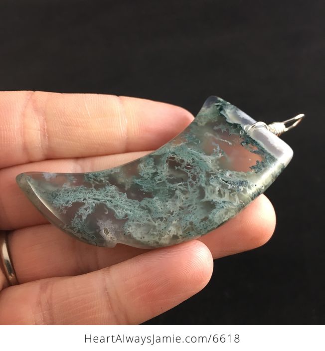 Talon Shaped Moss Agate Stone Jewelry Pendant - #PGcxr6HSack-6