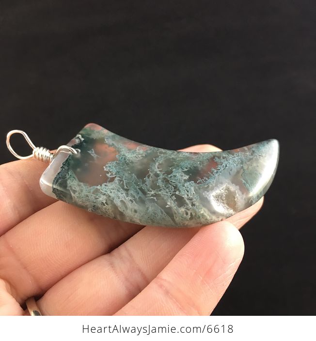 Talon Shaped Moss Agate Stone Jewelry Pendant - #PGcxr6HSack-4