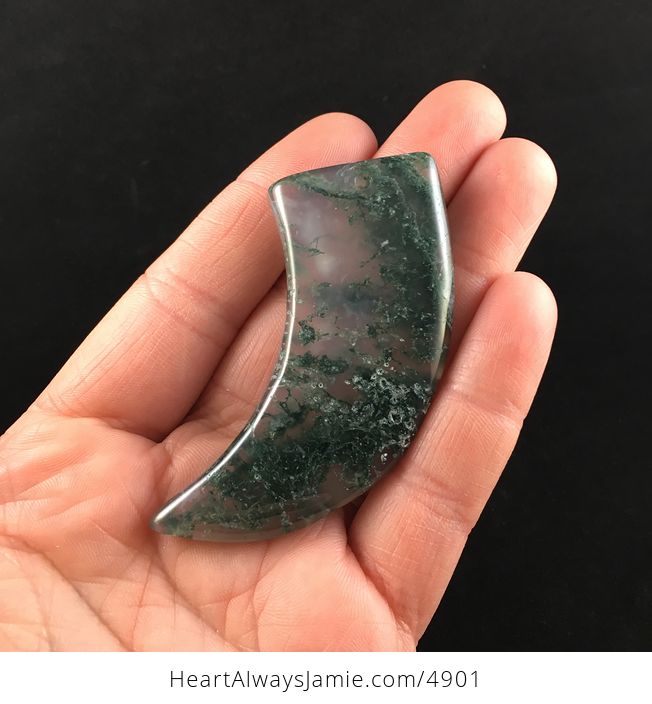 Talon Shaped Moss Agate Stone Jewelry Pendant - #vMrUd2qJAVA-4
