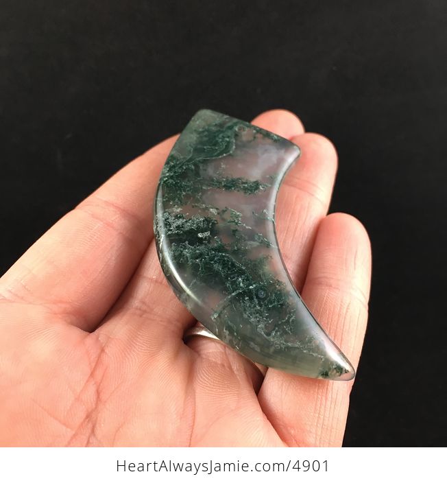 Talon Shaped Moss Agate Stone Jewelry Pendant - #vMrUd2qJAVA-2