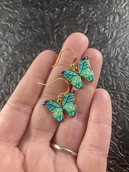 Teal Turquoise Butterfly Earrings #1r1sOGetDhY