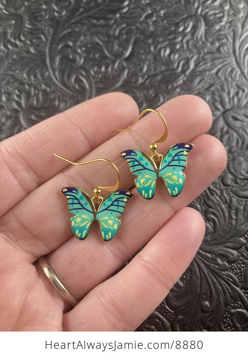 Teal Turquoise Butterfly Earrings - #1r1sOGetDhY-2