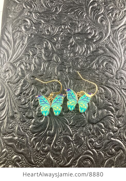 Teal Turquoise Butterfly Earrings - #1r1sOGetDhY-3