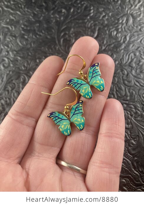 Teal Turquoise Butterfly Earrings - #1r1sOGetDhY-1