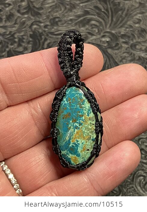 Thread Wrapped Chrysocolla Stone Crystal Pendant Jewelry - #sGN2KHSO46Q-1