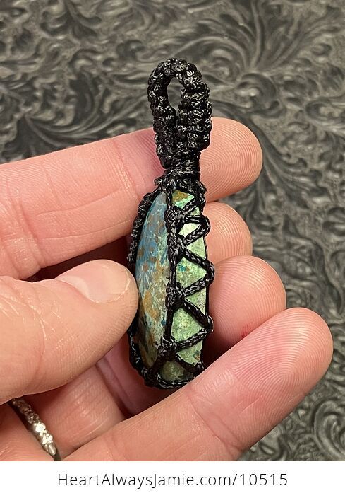 Thread Wrapped Chrysocolla Stone Crystal Pendant Jewelry - #sGN2KHSO46Q-2