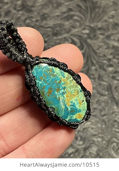 Thread Wrapped Chrysocolla Stone Crystal Pendant Jewelry - #sGN2KHSO46Q-5