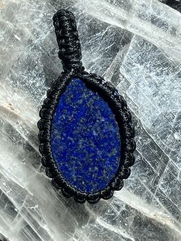 Thread Wrapped Lapis Lazuli Gem Stone Crystal Jewelry Pendant #QAHYZOT4Ff0