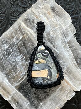 Thread Wrapped Maligano Jasper Crystal Stone Jewelry Pendant #hzVn8vU1ntQ