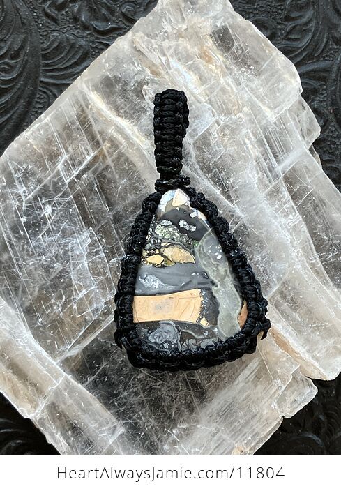 Thread Wrapped Maligano Jasper Crystal Stone Jewelry Pendant - #hzVn8vU1ntQ-1