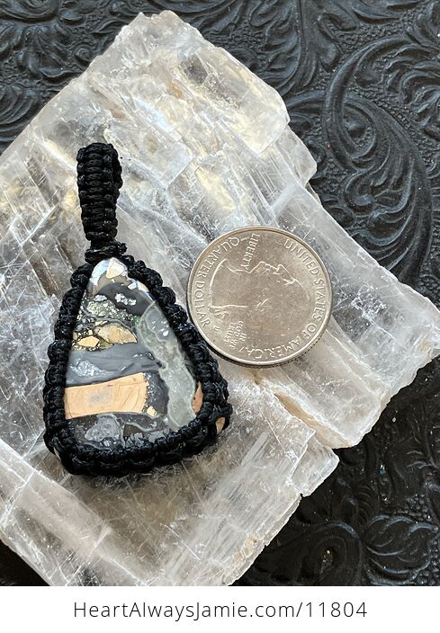 Thread Wrapped Maligano Jasper Crystal Stone Jewelry Pendant - #hzVn8vU1ntQ-6
