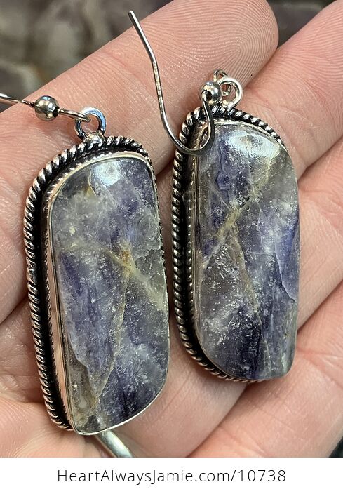 Tiffany Jasper Purple Opalized Fluorite Crystal Stone Jewelry Earrings - #kkTguM4Yf8Q-3