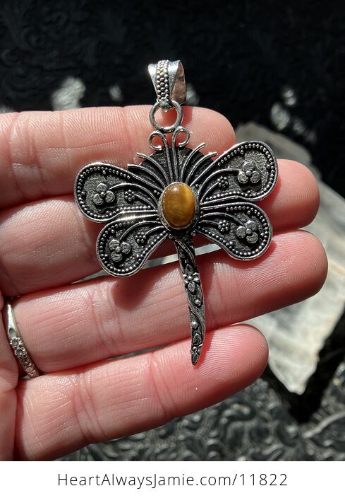 Tigers Eye Dragonfly Stone Jewelry Crystal Pendant - #U0eu5idGYrU-1