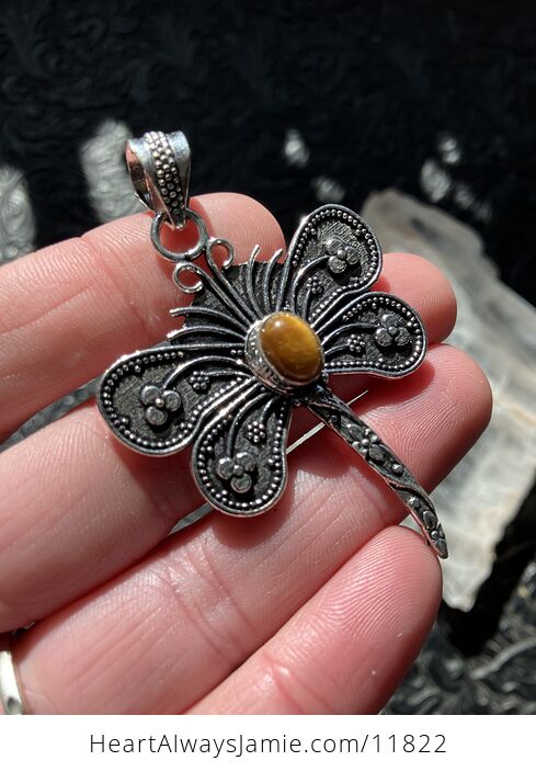 Tigers Eye Dragonfly Stone Jewelry Crystal Pendant - #U0eu5idGYrU-2