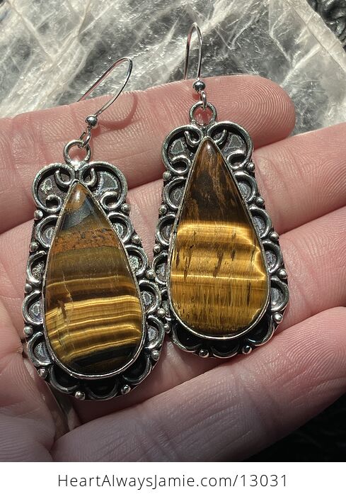 Tigers Eye Earrings Gemstone Crystal Jewelry - #NVPSQrQvAlU-4