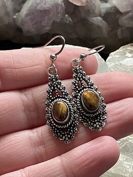 Tigers Eye Gemstone Crystal Jewelry Earrings #BMpf9DVvfQg