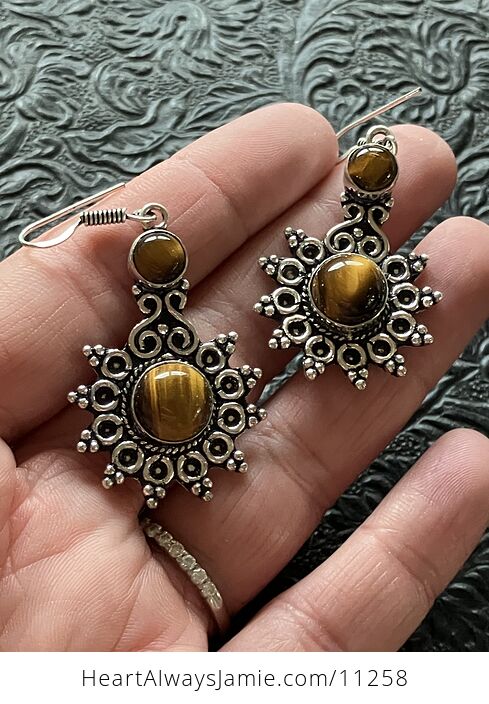 Tigers Eye Gemstone Crystal Jewelry Earrings - #50ueAoSc7FA-2