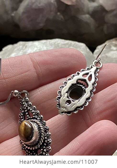Tigers Eye Gemstone Crystal Jewelry Earrings - #BMpf9DVvfQg-4