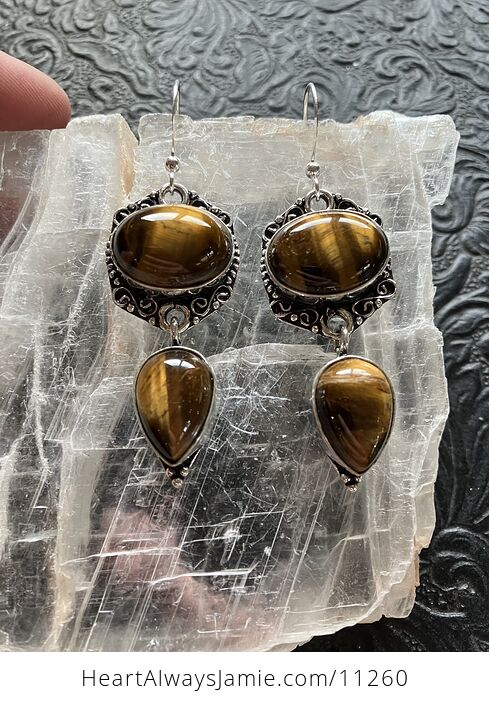 Tigers Eye Gemstone Crystal Jewelry Earrings - #ncqLJVhvBEM-2