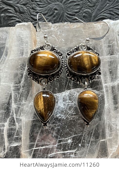 Tigers Eye Gemstone Crystal Jewelry Earrings - #ncqLJVhvBEM-7