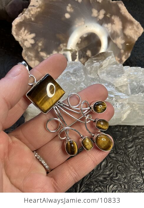 Tigers Eye Gemstone Crystal Jewelry Swirl Pendant - #AOGmLkrUjkI-2