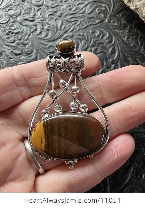 Tigers Eye Gemstone Jewelry Crystal Fidget Pendant - #I7wcdI3WZA4-1