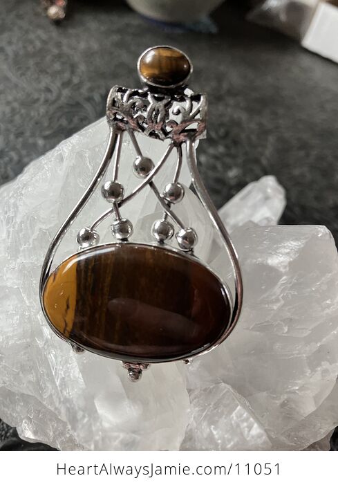 Tigers Eye Gemstone Jewelry Crystal Fidget Pendant - #I7wcdI3WZA4-4